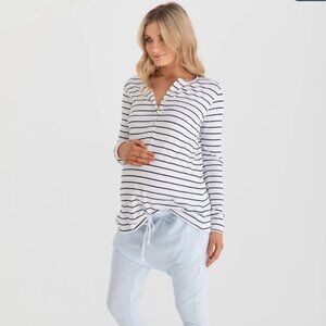 🍂 Legoe Heritage Hendrix Organic Cotton Tee (black stripe) Maternity